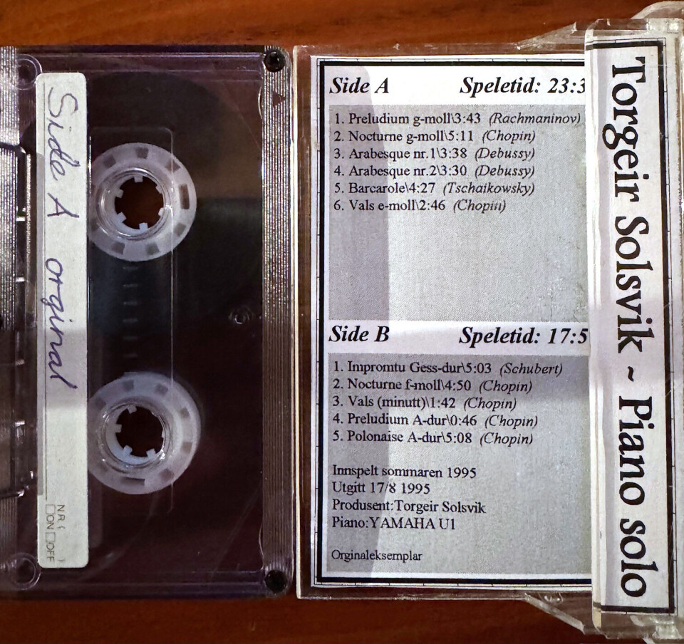 Innspelingsprosjekt på kassett, datert 17. august 1995. 
– Eg tenkte nok på denne tida at det var bra å lydfesta dette repertoaret, før eg gjekk vidare med nye oppgåver, fortel pianist og produsent Torgeir Kinne Solsvik.