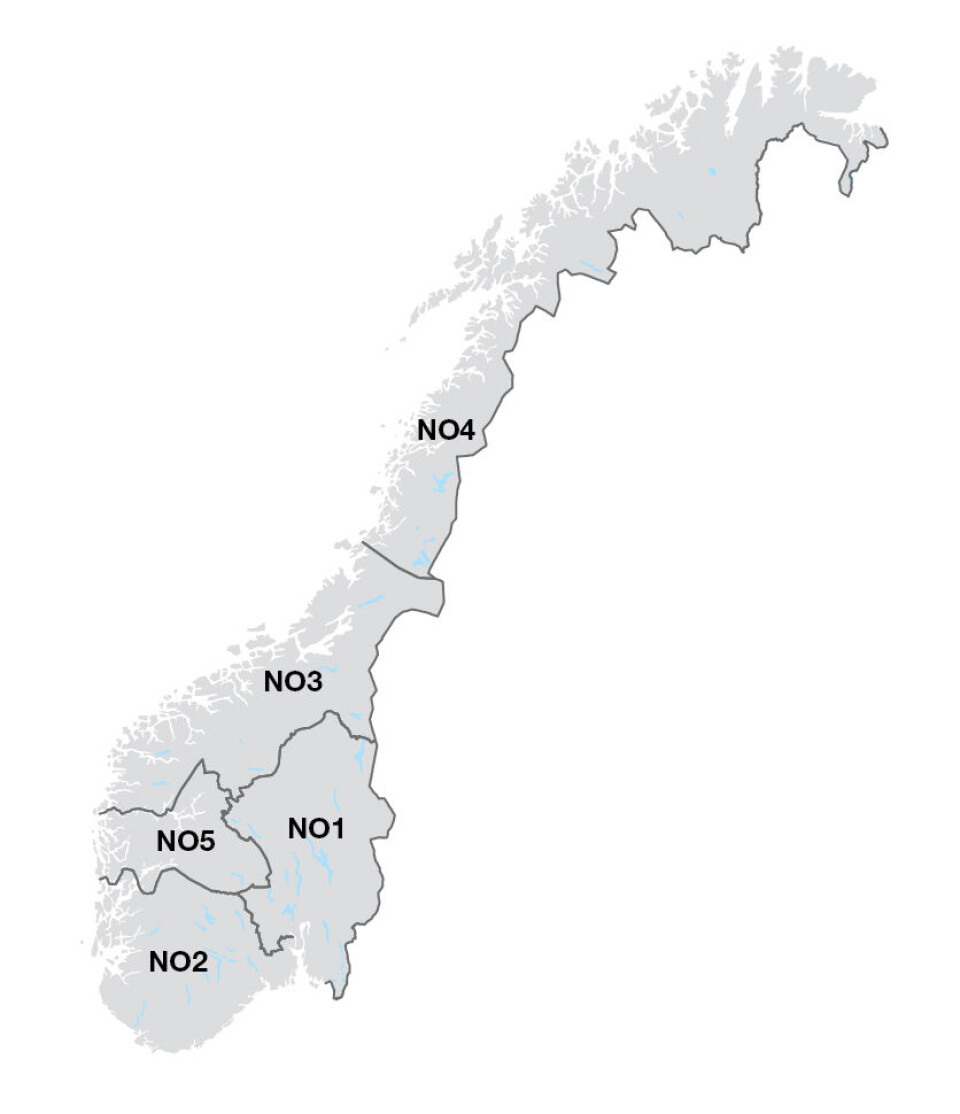 Oversikt over dei ulike sonene. Ifølgje Statnett gjer prisområda i Noreg at vi kan utnytte dei norske kraftressursane effektivt, gi gode signal til marknaden om mangel og overskot og sikre forsvarleg drift av systemet.